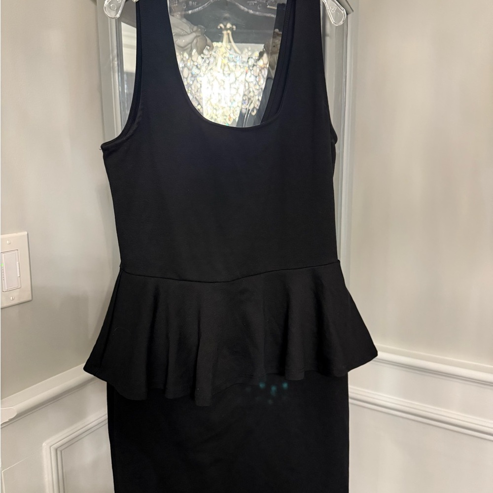 Elegant Black Peplum Dress
